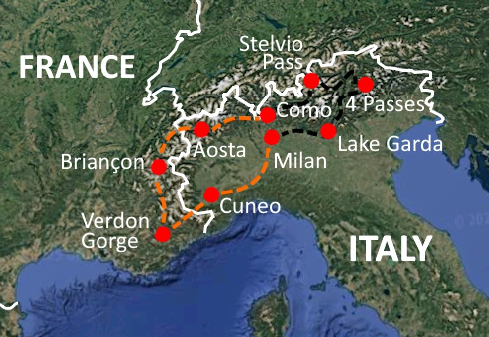 Motorcycle French Alps + Dolomites scenic view - Motorcycle Tours tour destination