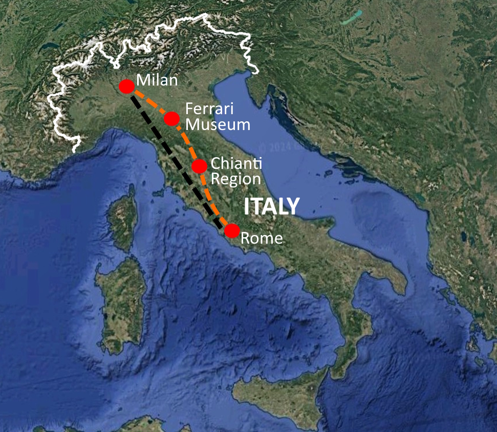 Miata Italian Speed scenic view - Miata Driving Tours tour destination