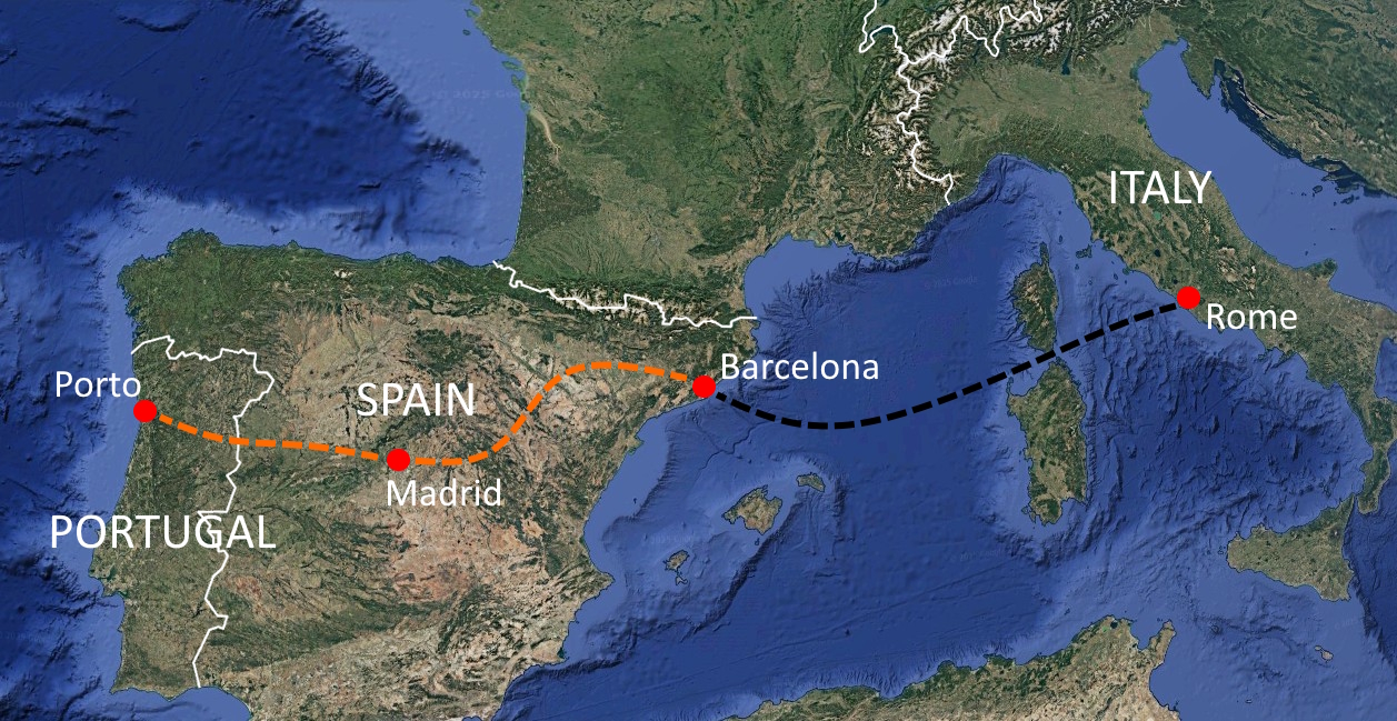 Miata Rome-Barcelona-Madrid-Porto scenic view - Miata Driving Tours tour destination